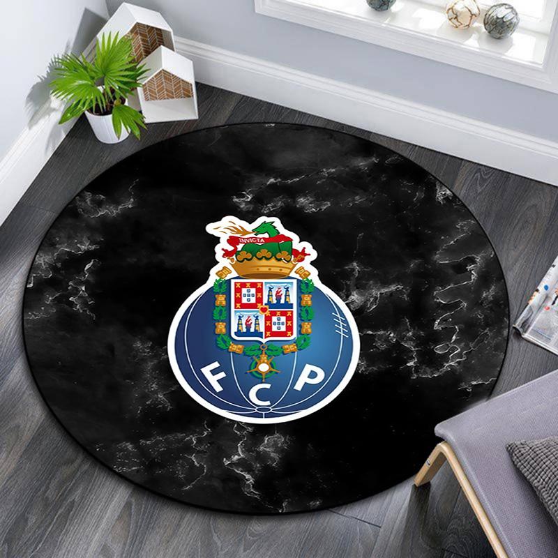 Futebol Clube do Porto Round Area Rug,Carpet Rug for Living Room Bedroom Sofa Playroom Decor,Non-slip Floor Mat