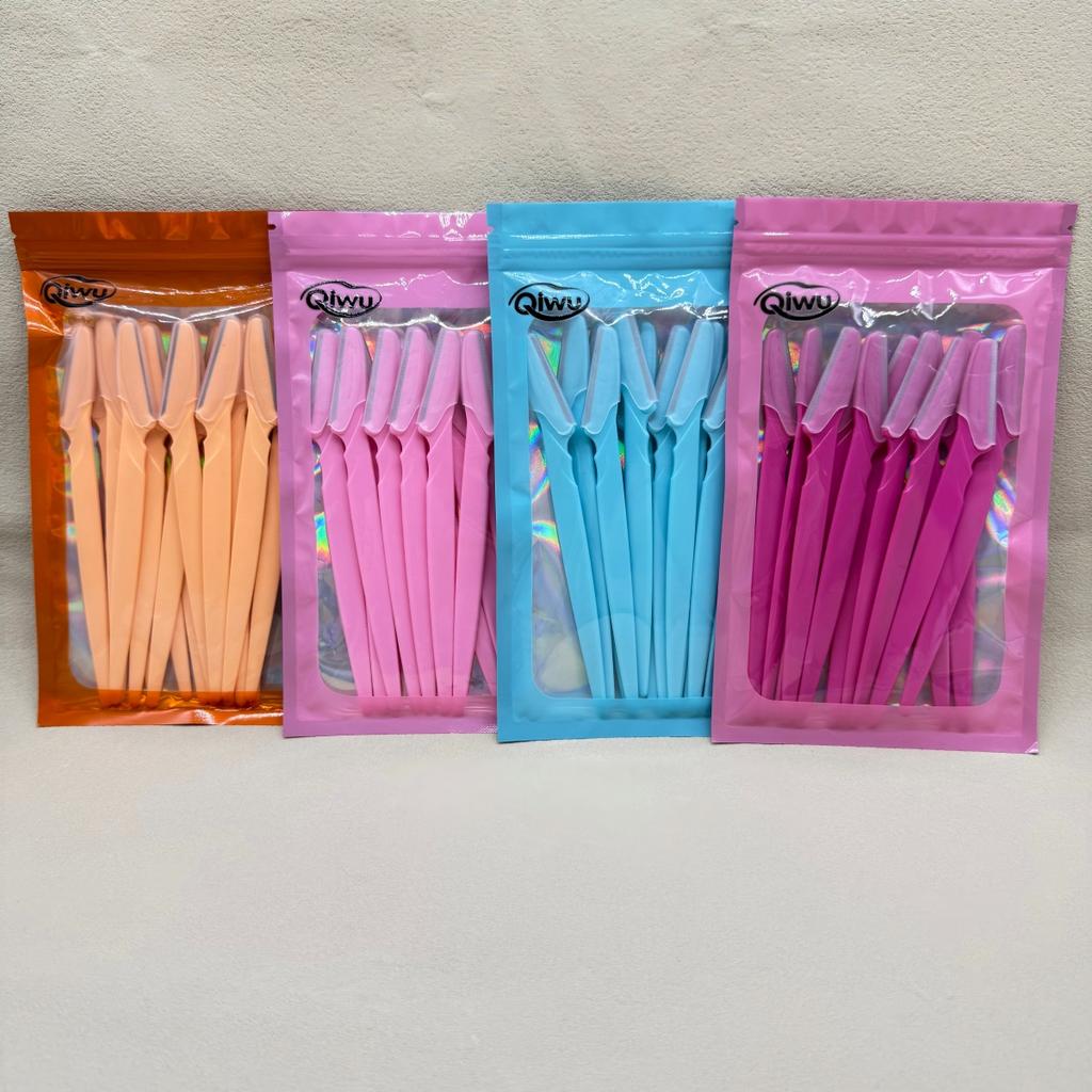 12Pcs Eyebrow Trimmer Face Shaver Kit, Portable Eyebrow Razor with Safety Guard for Facial Hair Removal and Makeup Beauty Tools