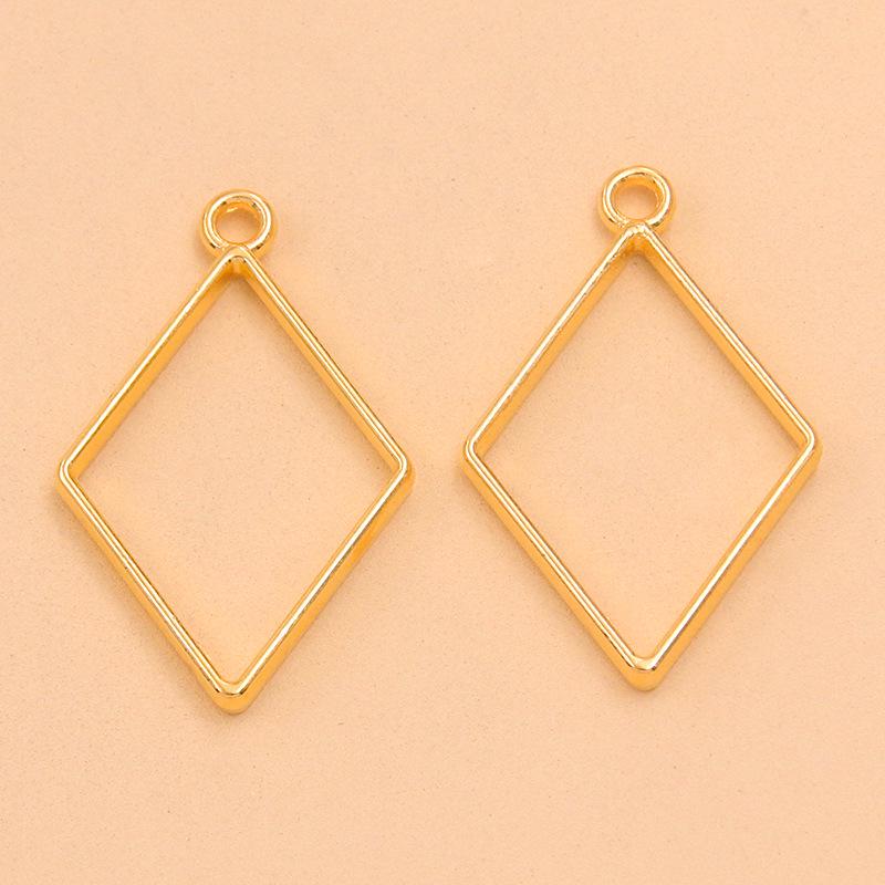 16 Styles Gold-Tone Alloy Jewelry Pendants: Moon, Round, Heart, Charms, and Hollow Frames