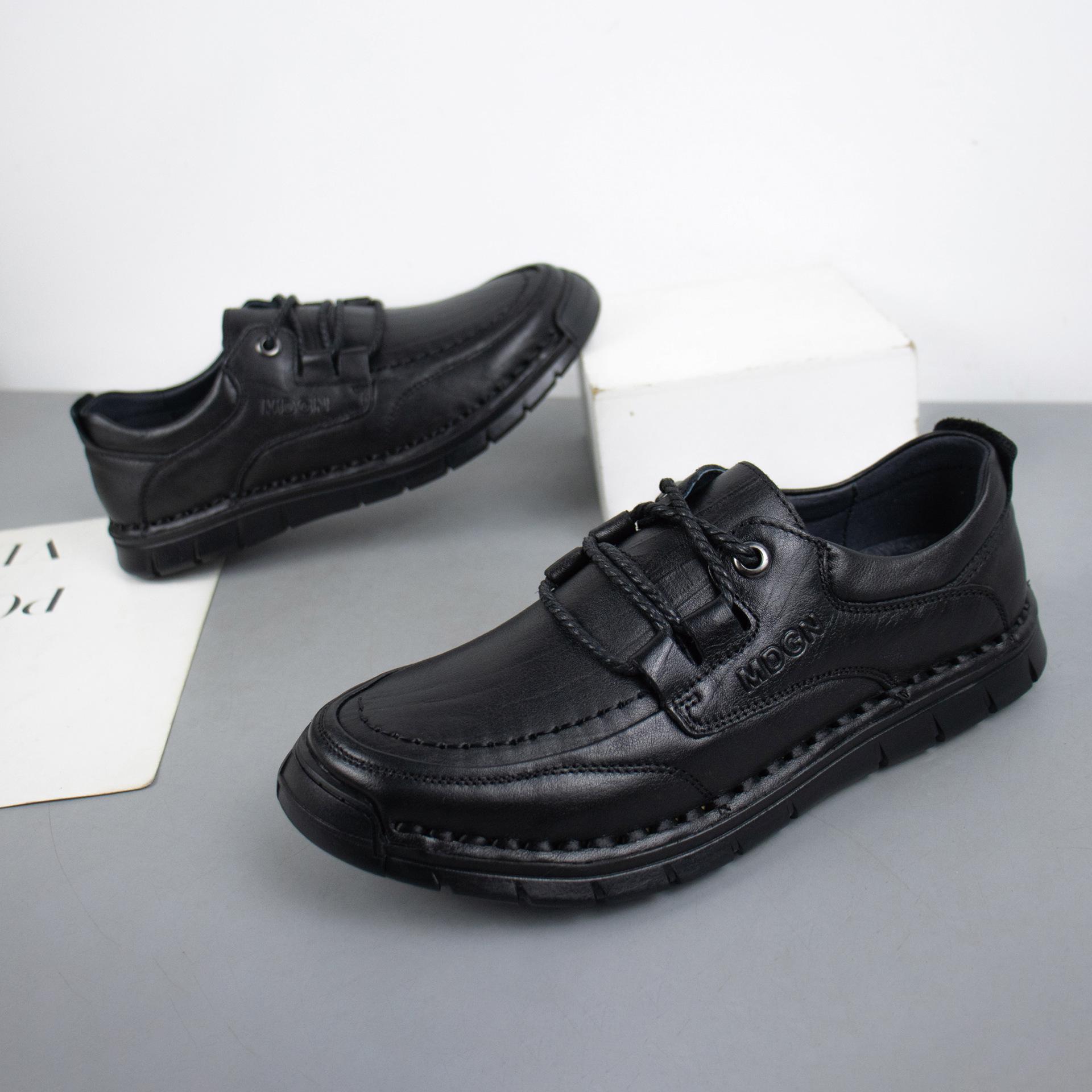 

Men s Non-Slip Cowhide Leather Casual Shoes - Autumn/Winter 25 39 чорний