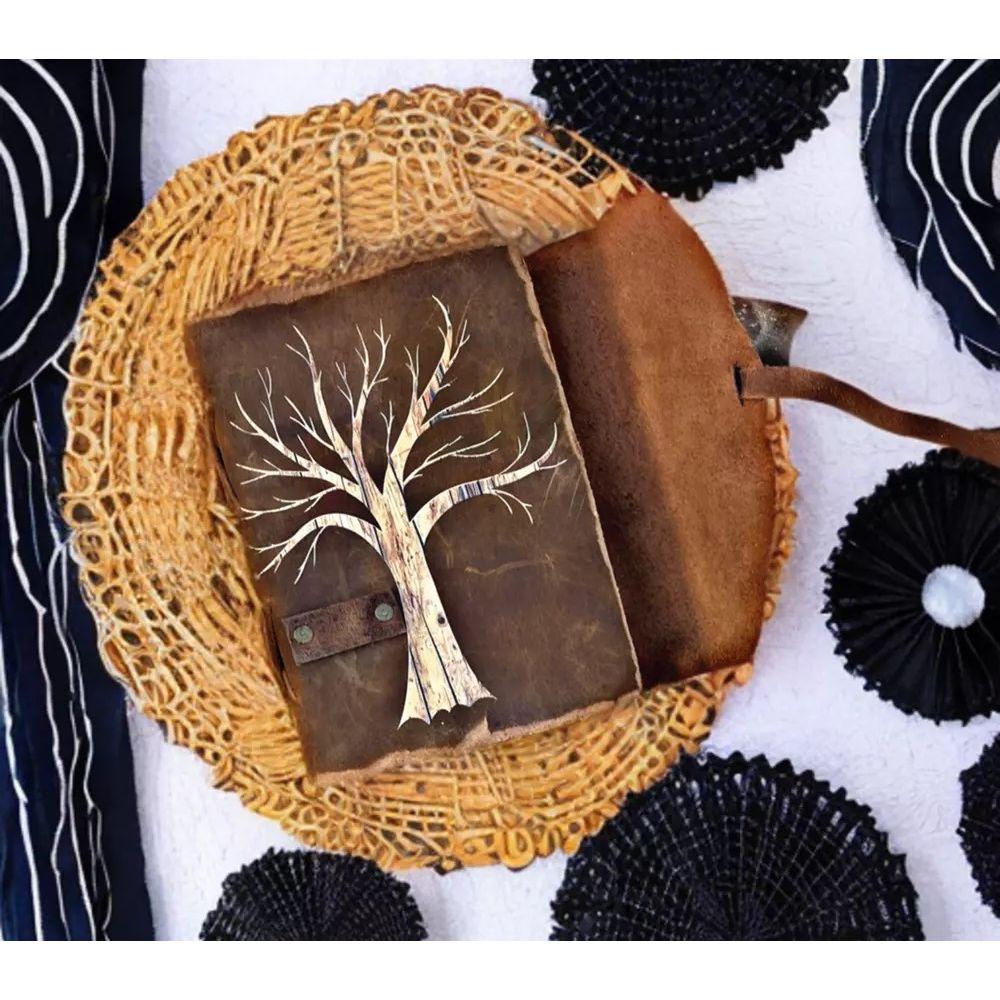 Ručně vyráběné kůží vázané Vintage Journal Prázdné Spell Book of Shadows Antique Pages