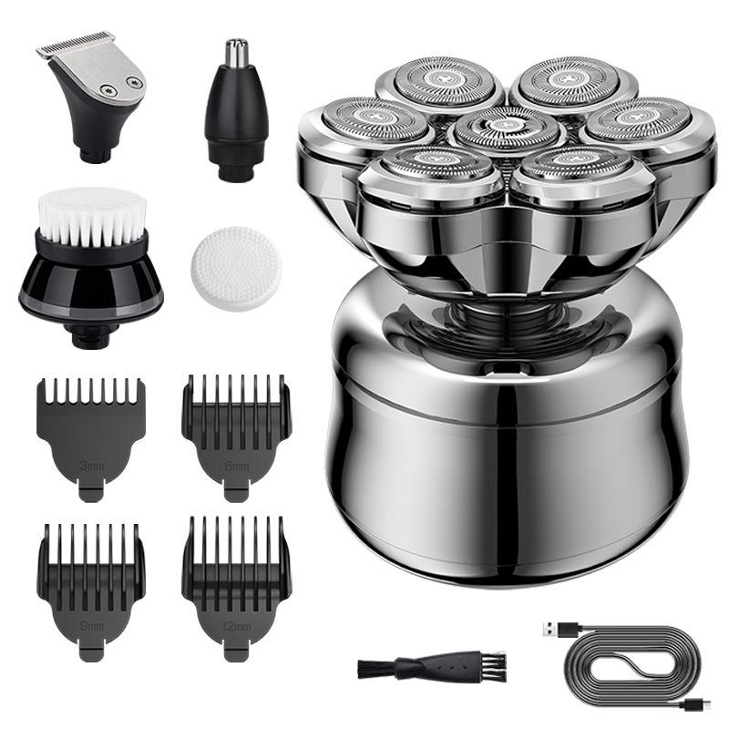 Magnetic Suction Electric Shaving Kit - Men's Beard Trimmer - Household Seven-blade Head Set - Shaving Knife Manufacturer