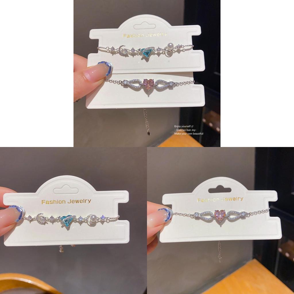 Heart Shaped Jewelry Bracelet With Cubic Zirconia And Silver Finish For Women Gift