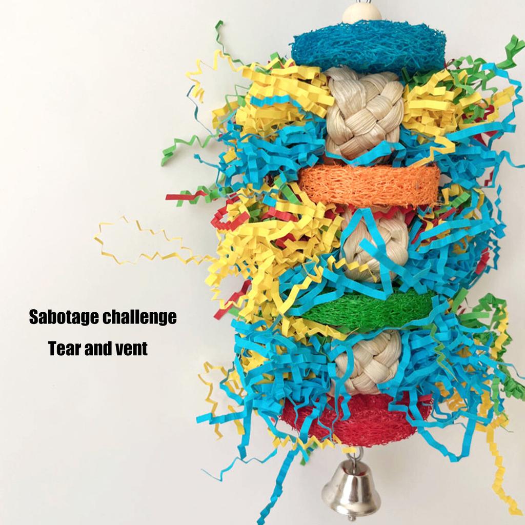 Pet Bird Chew Toy Natural Colorful Shredding Paper for Cockatiel Conure Cockatoos Teeth Grinding Toy for Cage