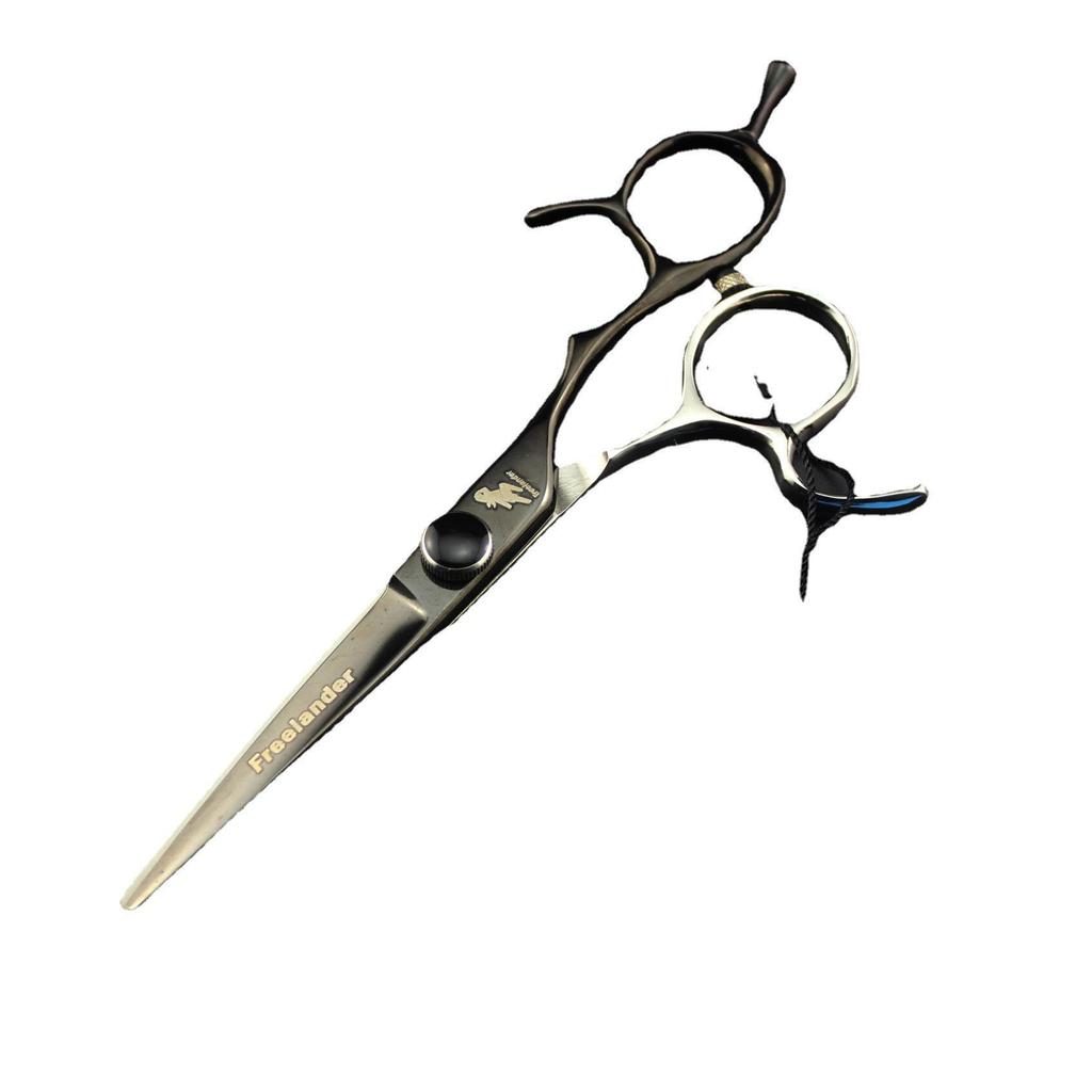 Shen Xingzhe Hairdressing Scissors Set: Straight, Thinning, and Bang Shears with Black and White Mandarin Duck Design and Bag