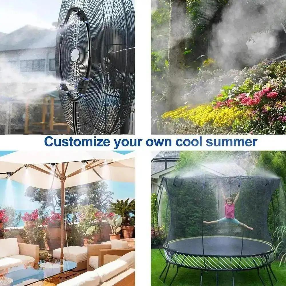 10/15/20M Outdoor Spray System Kit Greenhouse Garden Patio Plant Irrigation Lines With Nozzles Courtyard Garden View