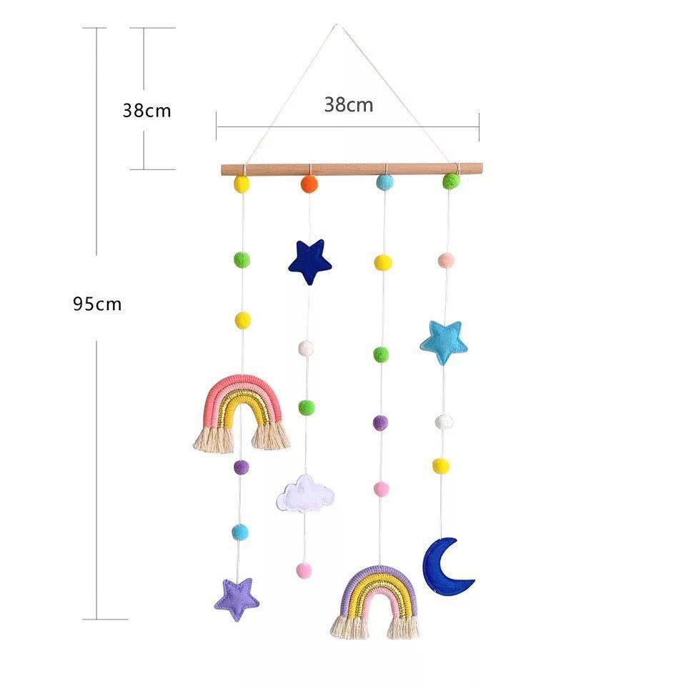 INS Nordic-Style Knitted Rainbow Children s Hair Clip Organizer Strip Decorative Wall-Mounted Photo Organizer S