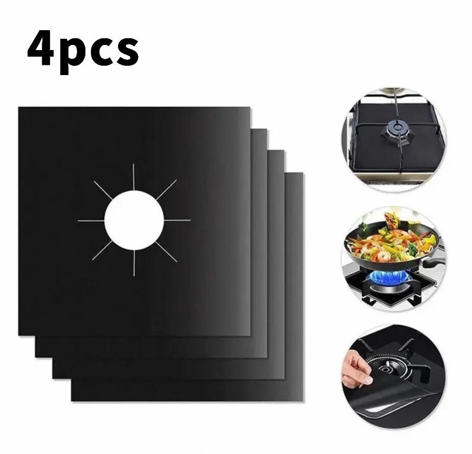 4/8 Piece Gas Stove Protective Pads, Cookware Lid Lining Cleaning Pads, Reusable Kitchen Cookware Accessories