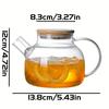 1L/1.8L Large Capacity Glass Teapot High Temperature Resistant Kettle for Steamed Juice Fruit & Iced Tea Home Kitchen Access