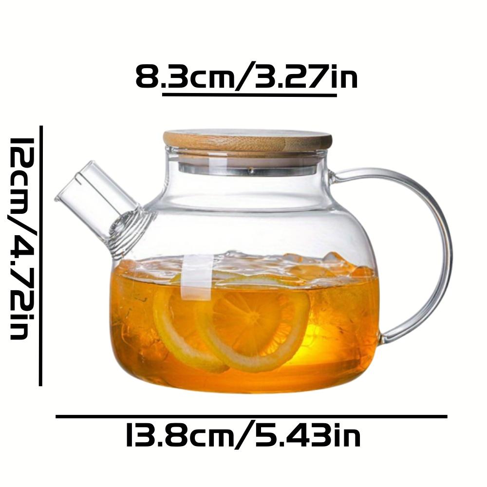 1L/1.8L Large Capacity Glass Teapot High Temperature Resistant Kettle for Steamed Juice Fruit & Iced Tea Home Kitchen Access
