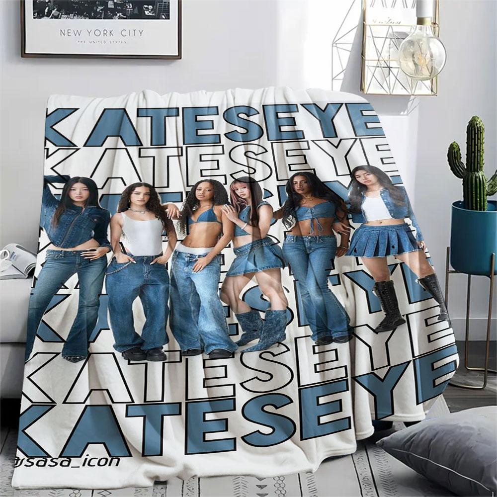 1PC KATSEYE Patterned Flannel Blanket Suitable For All Seasons for Home Decor Warmth and Comfort Gifts Holiday Present