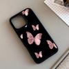 Simple butterfly design glass phone case suitable for iPhone17 16 15 14 13 12 11Pro/Max/Plus anti drop and shockproof back cover
