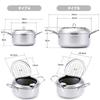 Tempura Fryer with Thermometer, Lid, Draining Rack, Spout, and Oil-saving Function (20, Silver)