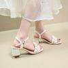 French Roman Sandals Women's 2025 New Summer Versatile Medium Heel Work Not Tired Feet with High Heels