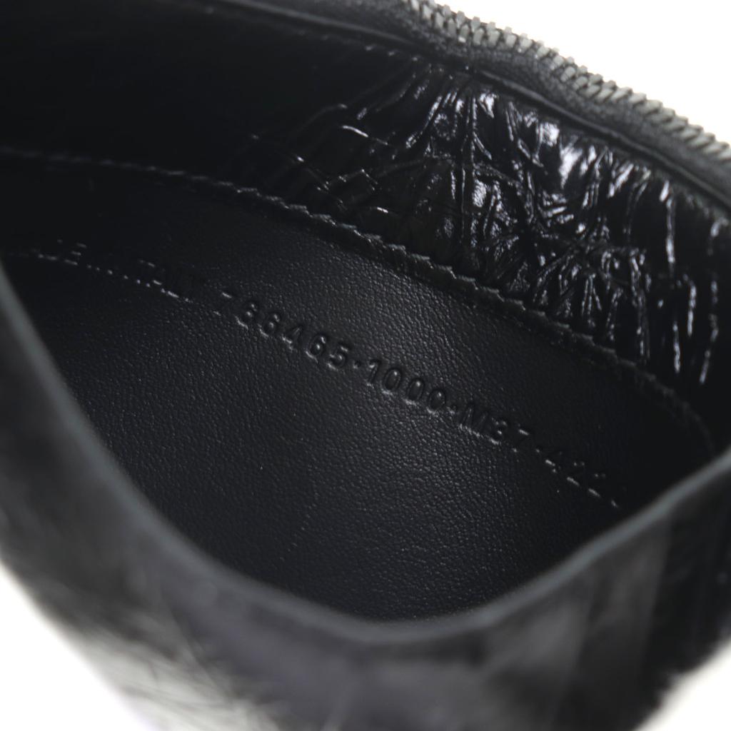 Pristine BALENCIAGA Coin case CRUSH black leather mens 766465 Used