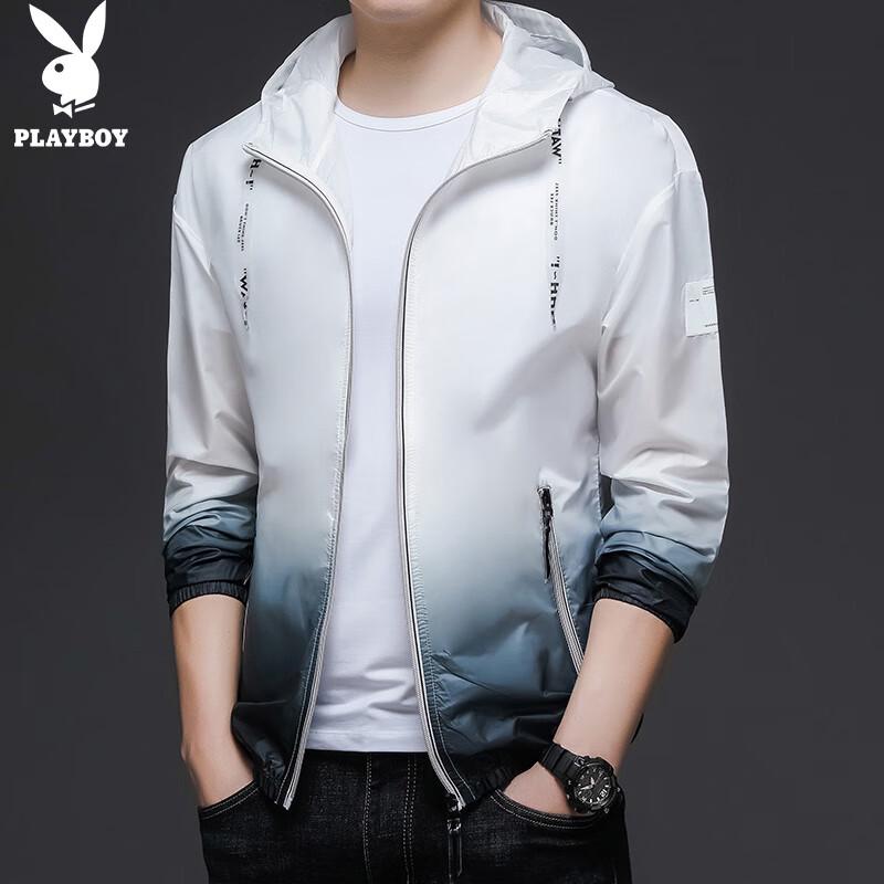 PLAYBOY Men s Ice Silk Hooded Summer Jacket XL