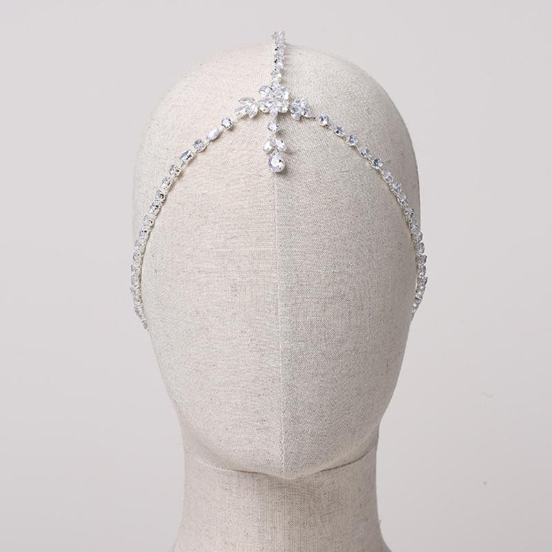 Bohemian Styles Rhinestones Forehead Chain Featuring Grids Designs For Music Festivals And Travel