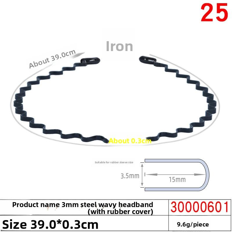 Men's and Women's Iron Hair Bands Headbands R Invisible Sports Back Hair Holes Wavy Hair Clips Magic Headwear