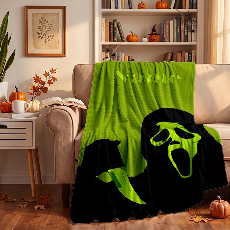 Scream Custom Flannel Blankets Soft Warm Cozy Throws for Home Decor Holiday Gifts