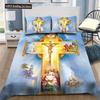 3D Jesus Duvet Cover Set Christian Sacred Jesus Polyester Bedding Set Cross Comforter Cover Suitable For Christian Jesus King