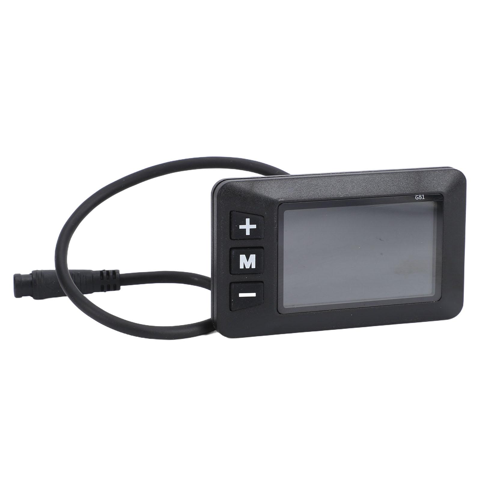 Display LCD per Bicicletta Elettrica G51 Pannello di Controllo per Bicicletta Elettrica con Connettore Maschio Impermeabile a 6 Pin per Bicicletta Scooter gray
