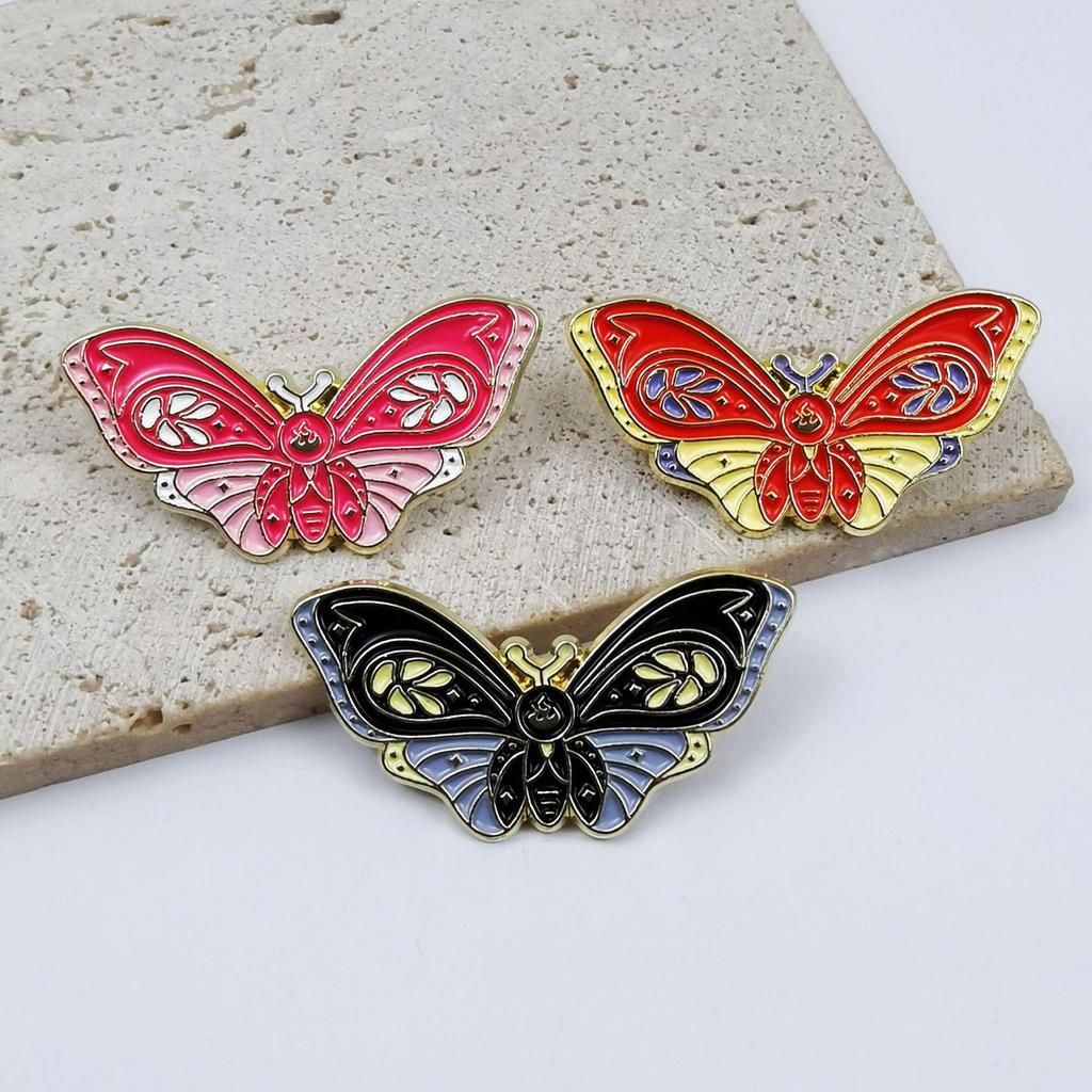 Butterfly Cartoon Insect Brooch Pin - Unique Design Alloy Badge and Corsage Accessory