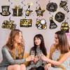 New Year Theme Party Supplies Happy 2026 New Year Hanging Swirls 20Pcs New Year's Eve Hanging Decorations 2026 Countdown Party Ceiling Streamers for