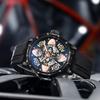 Herren-Automatik-Armbanduhr aus Legierung mit Edelstahlarmband, 30M Wasserdichtigkeit, Leuchtzeiger und Zifferblatt, für Freizeit, Business und Sport