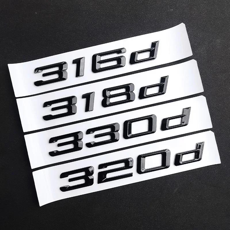 3D Glossy Black Car Rear Trunk Letters Stickers For BMW E46 E36 G20 E90 F30 E92 316d 318d 320d 325d 330d Emblem Logo Accessories