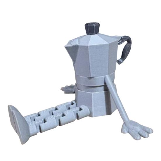 3D Printed Articulated Coffee Cup Figure, Movable Joint Desk Statue, Cute Coffee Bean Ornament, Creative Office Home Decor, Fun Birthday Gift