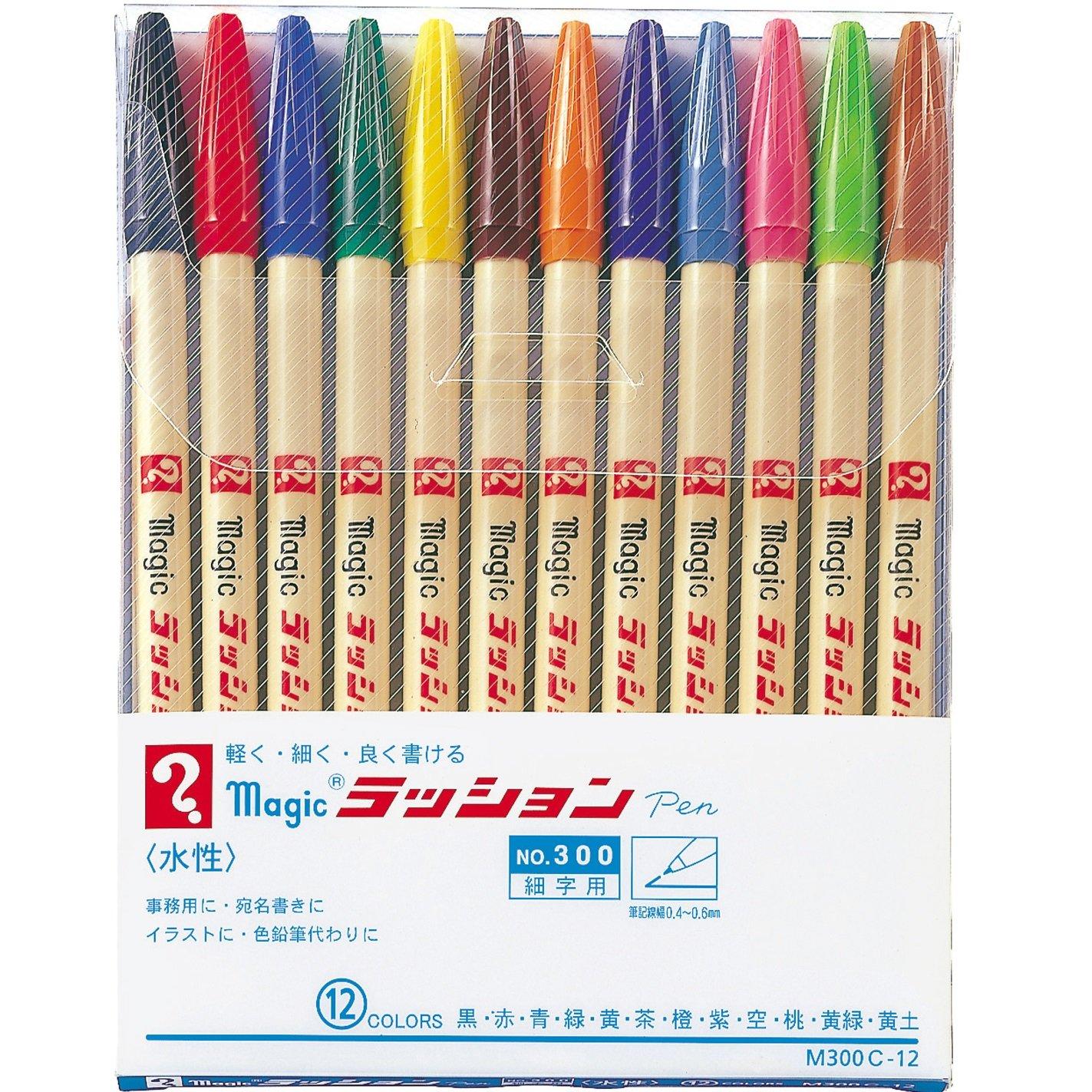 

Teranishi Chemical Magic Pen Lassion Pen 12 Colors Water-based No.300 M300C-12