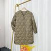 Autumn and winter new light down jacket women's medium and long collar long collarless liner jacket