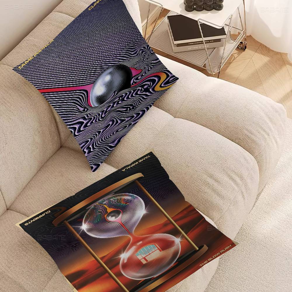 Neue Tame Impala Psychedelische Kissenhülle Kissenbezug Auto Wurfkissenbezug Für Sofa Auto Weihnachtsgeschenk 40x40cm 45x45cm
