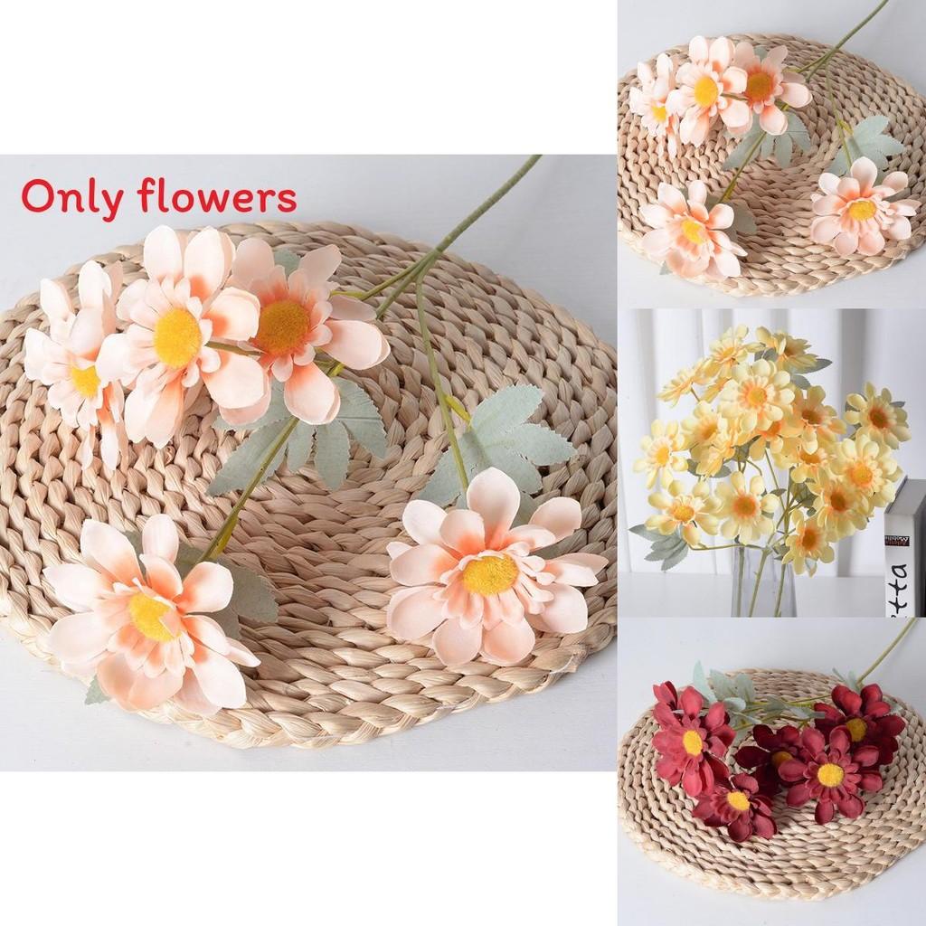 Artificial Flower Decor Pack With 6 Stems Of Daisy And Chrysanthemum Flowers In Various Colors For Wedding And Home Use