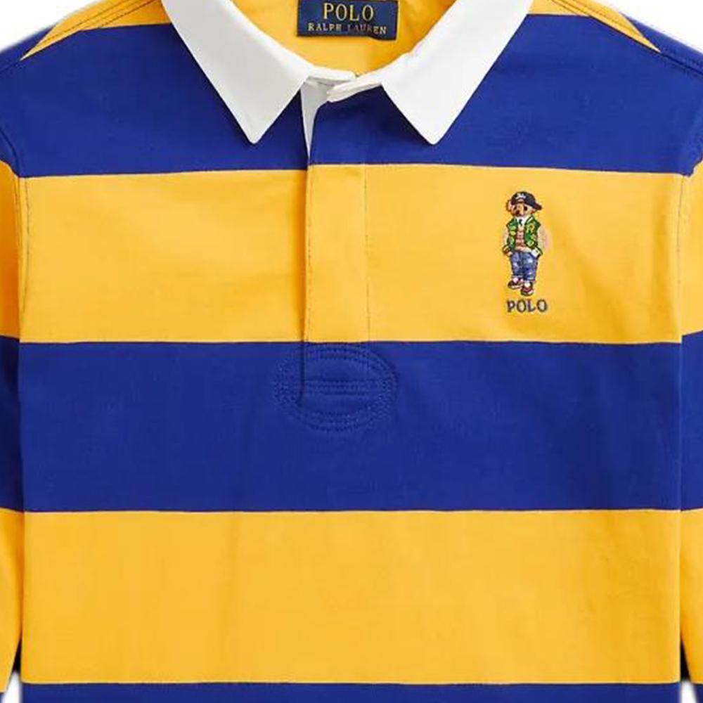 Polo Ralph Lauren Poloskjorte FW24 Stripet Dyremønster Langermet Barn topper Gul Blå CWPOKNIY8021221-999