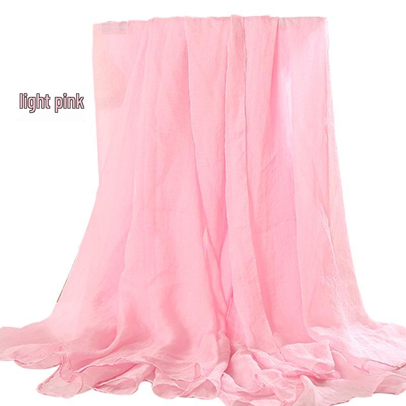 Versatile Summer Red Silk Scarf: Multifunctional Imitation Silk Shawl, Sunscreen Beach Towel, Dancing Gauze Scarf for Women