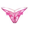 Women's Panties Sexy Temptation Hollow Embroidery Low Waist Open Crotch Thong Luxury Buttocks Side Open T Pants 2151