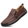 Men's Casual Retro Microfiber Leather Stitching Shoes with Zipper