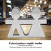 Upright Napkin Holder Boy and Girl Hollow Pattern Wrought Iron Metal Vertical Tissue Holder Desktop Storage Rack