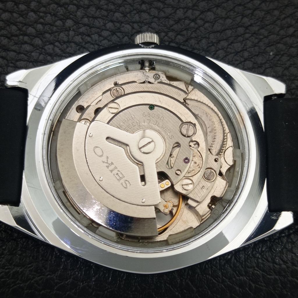 VINTAGE REFURBISHED SEIKO 5 AUTOMATIC 6309A JAPAN MENS BLACK WATCH a442616-1