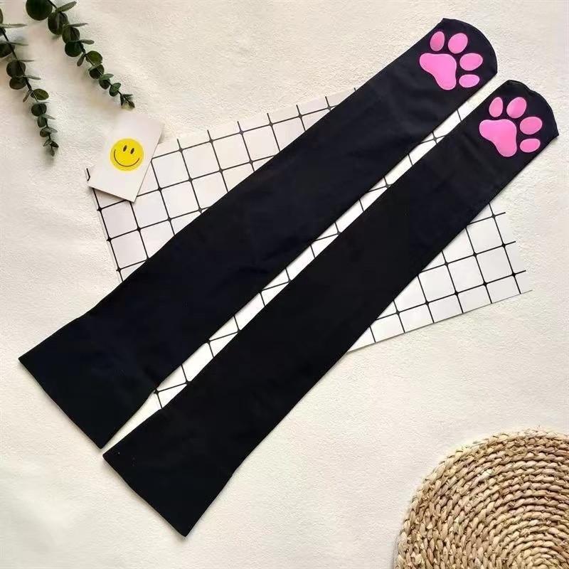 

Cute cat paw meat padded stockings for women in autumn and winter sexy long tube socks anti slip and slimming thigh socks