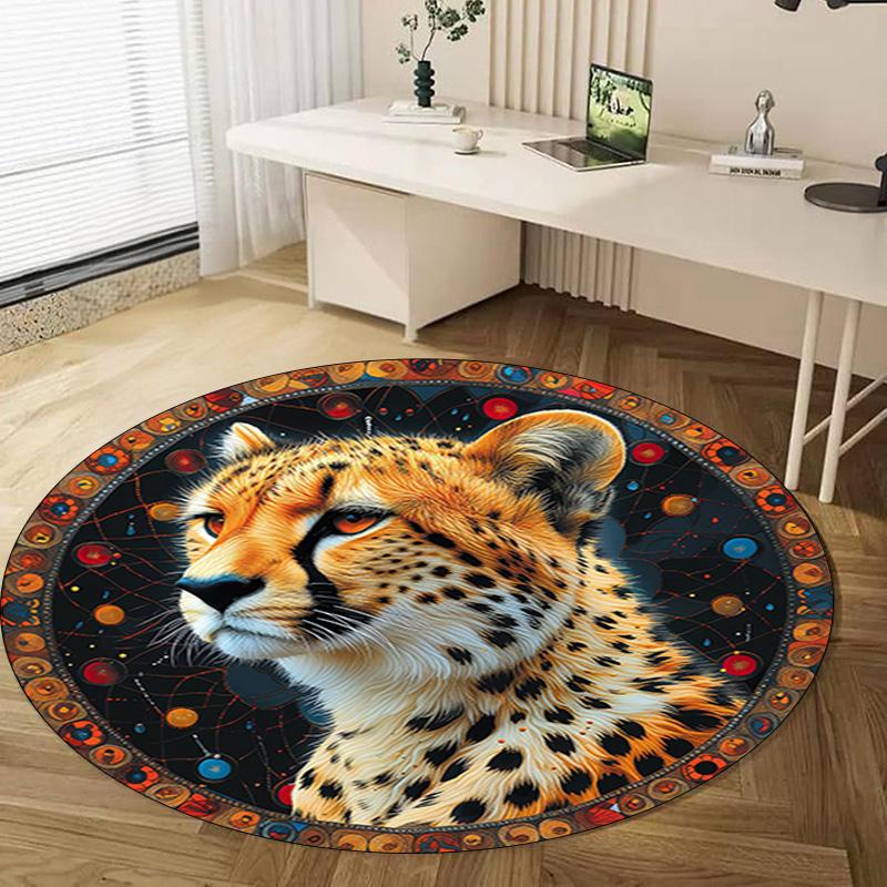 Animal Circular Rug - Office Decorative Carpet For Living Room Bedroom Door Mat Floor Rug Computer Chair Area Rug