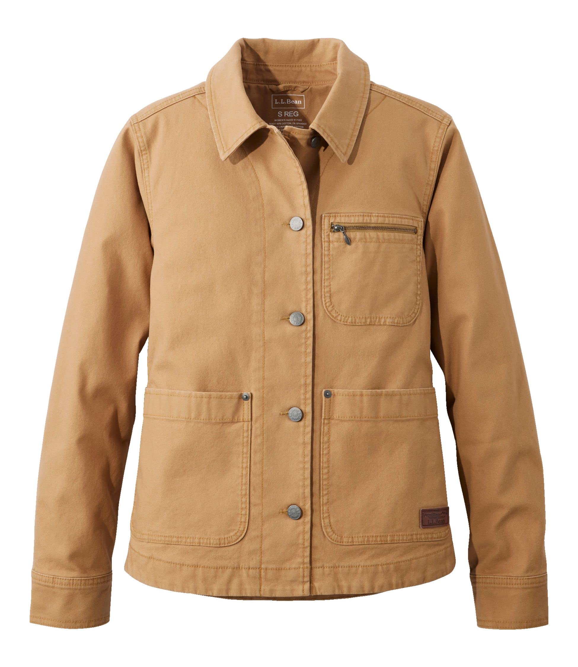 

LL Bean Beans Chore US Marsh 1000136238 Женская куртка, Посадка, Маленький, L, Коричневый,