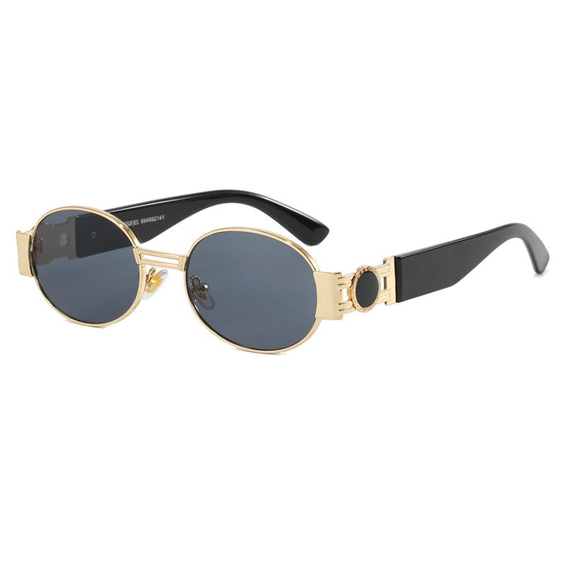 Round Frame Sunglasses Metal Trendy Sunglasses Women'S Retro Lisa With Photo Sunglasses