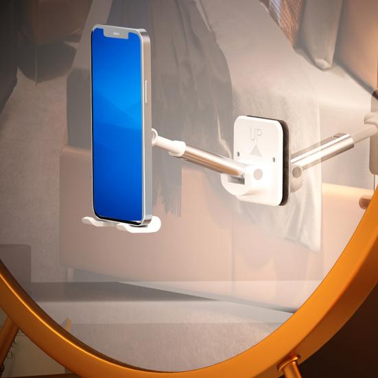 Uchwyt na telefon komórkowy Wielofunkcyjny Samoprzylepny Bez wiercenia Montowany na ścianie Wspornik do podtrzymywania telefonu komórkowego do łazienki