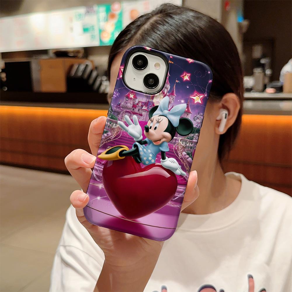 Disney phone case, double-layer protective cover, suitable for iPhone X/XS/SE/7/8/11/12/13/14/15/16/17 Pro Max Plus