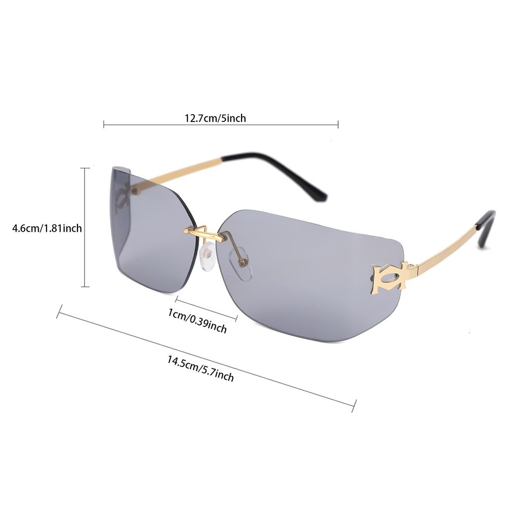Rimless Sunglasses For Women Men Fashion Women's Sunglasses UV400 Protection For Shopping Travel Driving Fishing