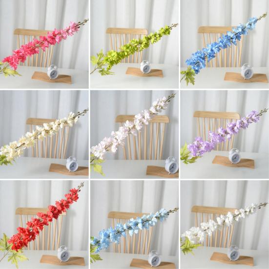 פרחי דלפיניום מלאכותיים גבעול ארוך 46 אינץ' פרח היacinth מדומה לוואזה גבוהה קישוט מרכזי לחתונה, בית, מסיבה סידור פרחים קישוט שולחן