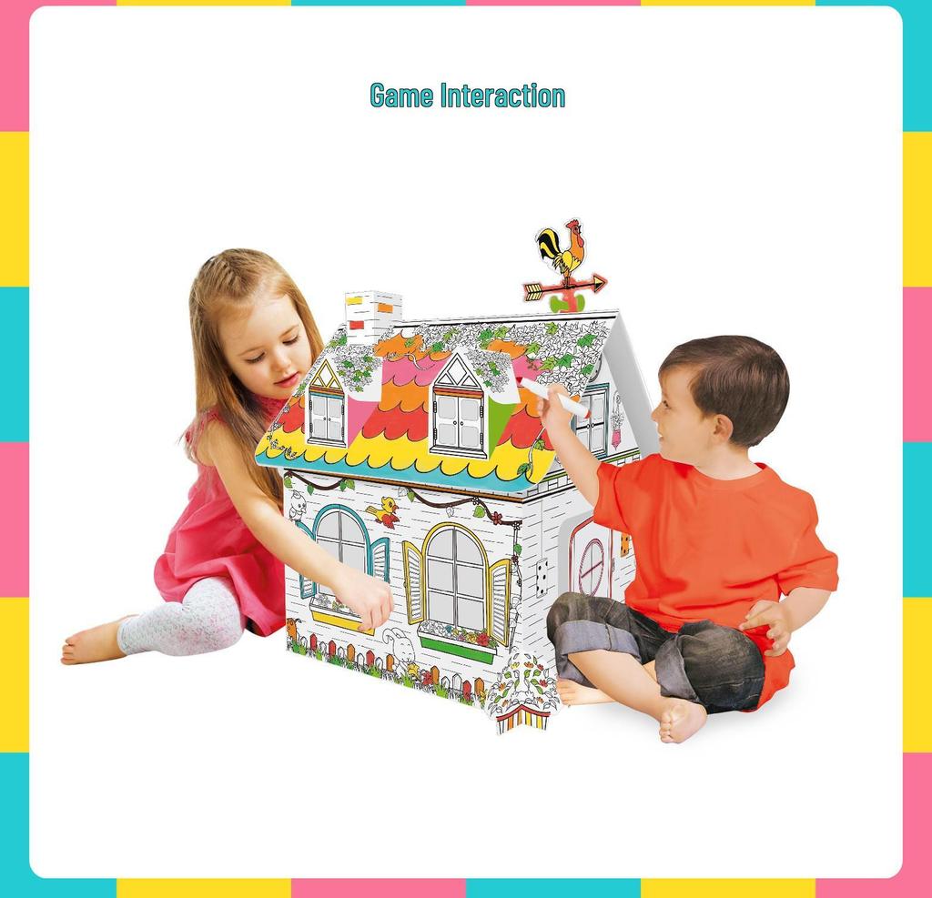 DIY Cardboard House Model for Kids: Creative Early Education Puzzle Toy (Ages 3-6)