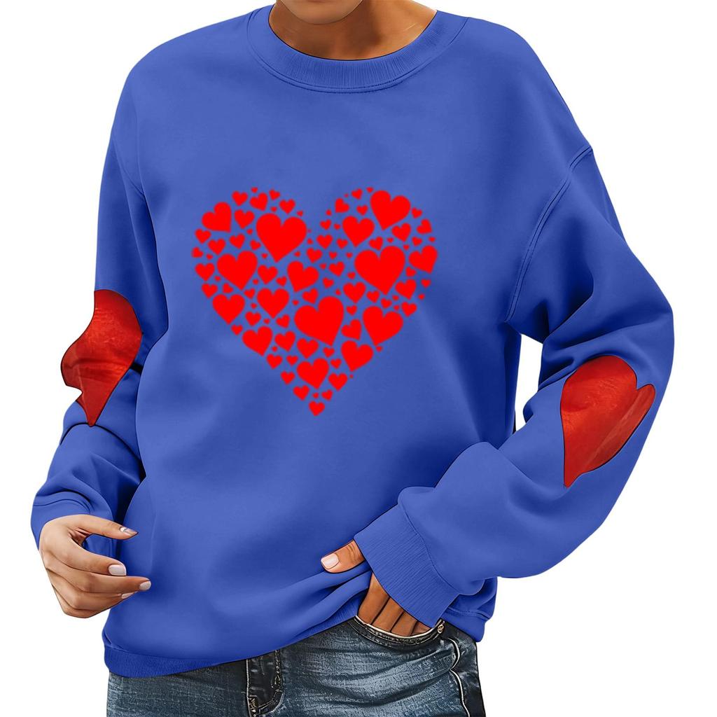 Ladies' Valentine's Day Printed Casual Long Sleeved Sports Hoodie Top